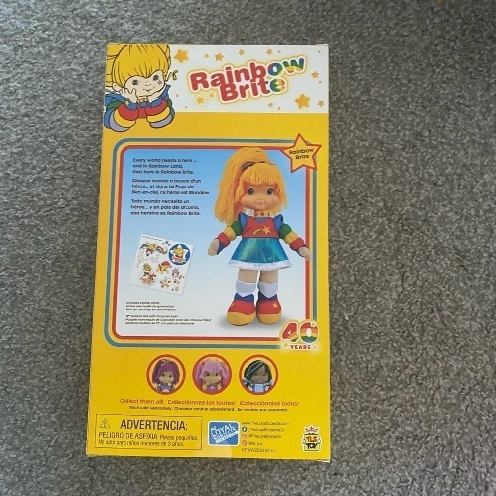 Rainbow Brite Doll NEW Vintage Inspired 12” Stickers Threaded Hair